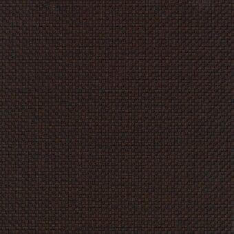 Woven fabric sample, muted brown with reddish-orange and gray flecks, dense heathered texture, small irregular weave, lacividina brand label visible.