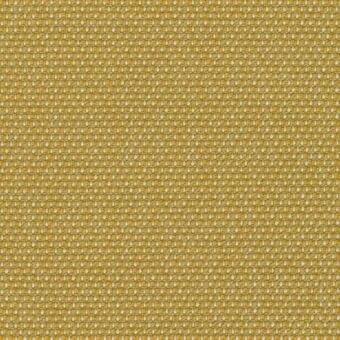 Golden yellow woven fabric displaying a grid pattern with beige threads, dense square openings, and a textured, uniform weave.