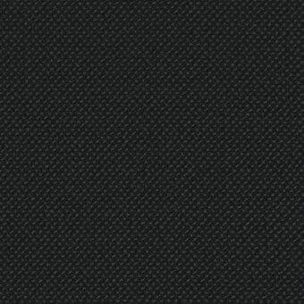 Black woven fabric displaying a dense, repeating pattern of irregular shapes with subtle tonal variations and a granular texture.