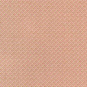 Flamingo pink and gold dotted fabric sample with a dense weave, matte finish, and subtle vertical ribbing, showcasing textile texture.