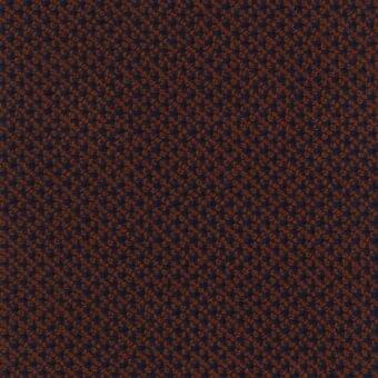 Lacividina fabric sample, dark navy blue with reddish-brown repeating floral pattern, textured matte woven textile.