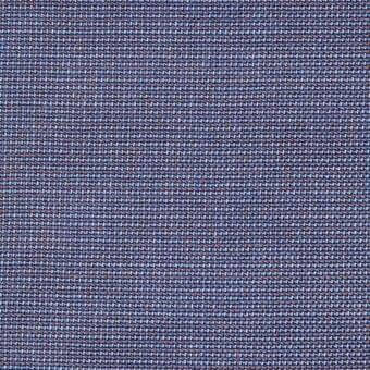 Blue woven fabric with orange and white threads, dense irregular texture, matte finish, suitable for upholstery applications.