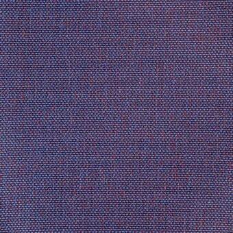Blue woven fabric sample with red and light blue speckles, tight uniform weave, matte finish, suitable for upholstery.