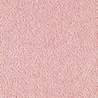 Coral-red fabric texture with repeating raised dots on off-white, diagonally oriented weave, matte finish, looped knit appearance.