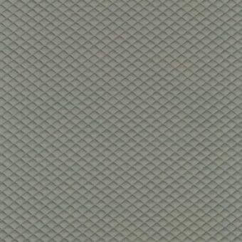 Quilted fabric texture with repeating diamond grid pattern in muted gray-green, exhibiting a matte, embossed surface and subtle three-dimensional effect.