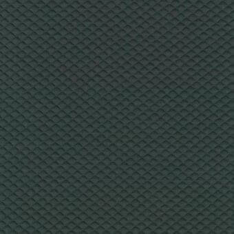 Dark teal geometric fabric texture with repeating raised trapezoids in a dense grid, matte finish for upholstery applications.