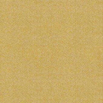 Mustard yellow fabric sample with repeating dot pattern, matte texture, woven structure; lacividina Hallingdal 65 fabric, code F 1000 C0407.