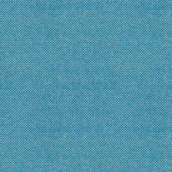 Turquoise woven fabric sample displaying a dense dotted texture, uniform grid pattern, and cool muted tone against a neutral backdrop.