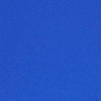 Medium blue fabric texture sample displaying a granular, woven surface and matte finish against a neutral backdrop.
