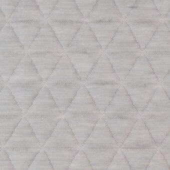 Quilted fabric texture, light gray “triangle smoke” color, repeating diamond pattern with visible stitching and subtle marbling effect.