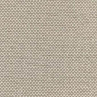 Beige woven fabric sample displays a repeating circular node pattern connected by fine threads, with a designation label visible.