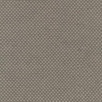 Woven fabric sample, gray-taupe color, dense grid texture with subtle tonal variations and a slightly raised, regular square intersection pattern.