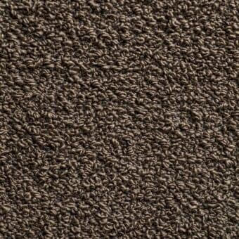 Dark brown looped fabric texture with mottled variations, dense coiled loops, and subtle granular effect; sample labeled “amelia 610”.