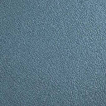 Blue-gray leather texture, “46 Imperial 0737” sample, displays a dense, irregular grain pattern with a smooth, matte finish and cool undertones.