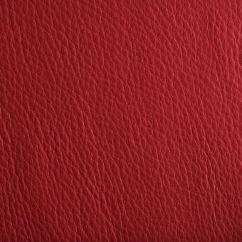 Red full-grain leather texture sample displaying a granular pattern, matte finish, and consistent deep red tone; identified as “46 Imperial 0775”.