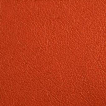 Orange leather texture sample “46 Imperial 0780” displays a dense, wrinkled pattern with fine lines and a smooth, coated sheen.