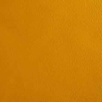 Yellow leather texture sample displaying a fine-grained, pebbled surface; identified as lacividina imperial leather, shade 0781.