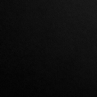 Black leather texture with a dense, matte finish and evenly spaced perforations, displaying a subtly granular, tightly woven pattern.