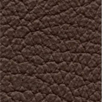 Brown leather texture with a consistent pebbled surface and matte finish, displaying a uniform warm tone and tactile, durable quality.