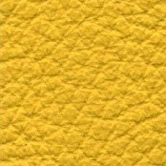 Golden-yellow leather texture with a dense, repeating pattern of raised bumps, exhibiting a granular, matte, and durable surface.