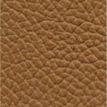 Brown leather texture with repeating pebble grain, matte finish, and consistent warm hue displaying a regular, slightly rough surface pattern.