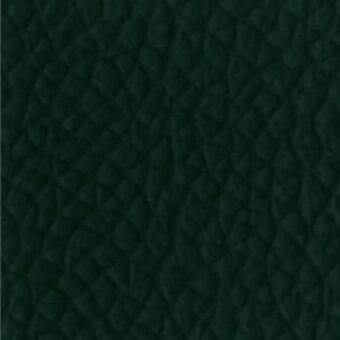 Green leather sample with a repeating diamond texture, matte finish, from the Lacividina Lux collection, suitable for upholstery.