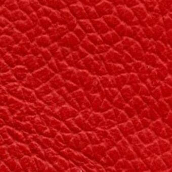 Red leather texture with repeating geometric pattern, exhibiting a granulated surface and polished finish against a neutral backdrop.