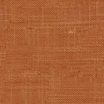 Orange linen fabric swatch with a tight, nubby weave and matte finish; label reads "lago > fabric > fabric (b) > darwin > 141."