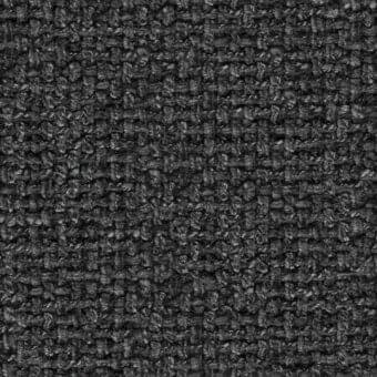 Charcoal gray woven fabric with a nubby texture and small-scale pattern, showing seam details and a heathered, matte finish.