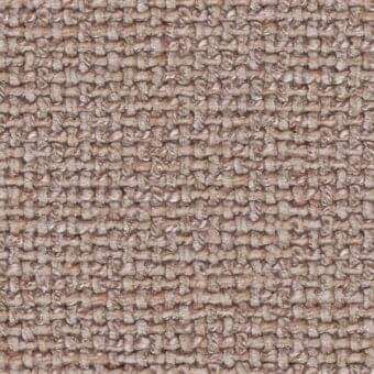 Jute fabric sample with horizontal stripes in beige, taupe, and brown tones, featuring a dense, nubby weave and matte finish; label reads “lago axum 21 seam”.