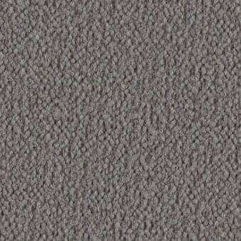 Gray looped pile fabric texture with a heathered effect and matte finish, displaying a uniform, nubby weave; “lago” fabric sample.