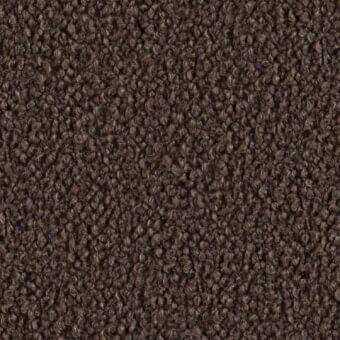 Brown looped pile fabric texture, short cut with nubby surface, mottled chocolate and beige tones, matte finish, durable upholstery material.