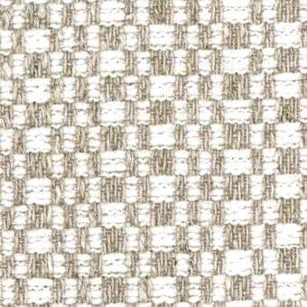 Woven fabric texture, off-white and beige geometric pattern, structured grid with rectangular blocks, subtle tonal contrast, fiber blend.