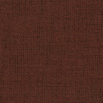 Fabric texture sample, reddish-brown with beige and olive accents, granular and mottled with irregular shapes creating a rough, organic pattern.