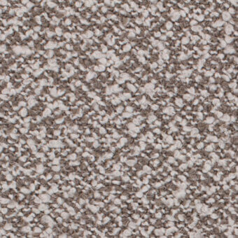 Fabric texture sample, beige and brown granular pattern, speckled matte surface with rounded and angular particles, warm neutral tones.