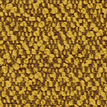 Woven fabric texture, mustard yellow and brown, dense irregular grid pattern with looped and knotted yarns, Lapalma Fiocco 9203 textile.