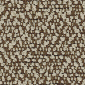 Fiocco Fidivi fabric texture, brown and off-white woven with nubby loops, irregular pattern, close-up detailed surface.