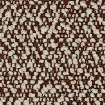 Lapalma Fiocco Fidivi fabric, color 9221, displays a dense dark brown warp with raised cream-colored tufts creating a textured, nubby weave.