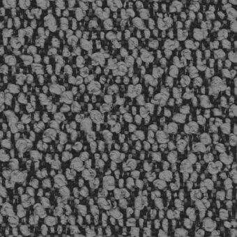 Fiocco 9318 fabric texture, gray looped knit with tonal variations, dense interwoven pattern, product detail with text overlay.