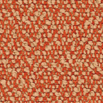 Woven fabric texture, muted orange and beige, irregular speckled pattern with dense grid structure and protruding tufts; Lapalma fiocco 9402 (b).