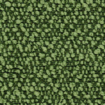 Olive-green woven fabric sample with looped pile texture, rounded forms, and darker linear threads; Lapalma Fiocco 9717 material detail.