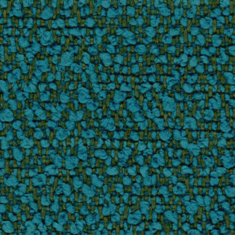 Fiocco 9736 fabric sample, teal and olive woven texture, dense speckled pattern with rounded forms and linear threads, Lapalma collection.