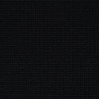 Black woven fabric sample displaying a dense, irregular texture with a matte finish and subtle mottled effect throughout the surface.