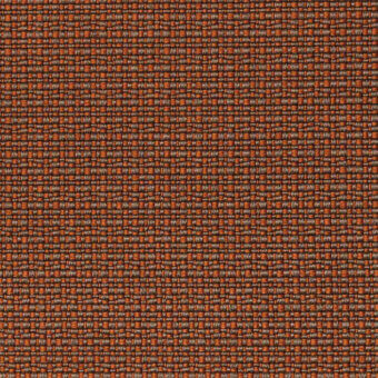 Orange woven fabric sample with a grid pattern, dark brown threads, matte finish, and consistent texture; Lapalma Iris 404 textile.