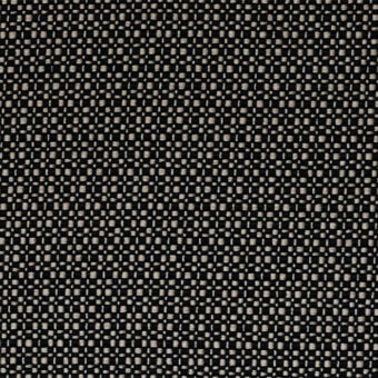 Woven textile sample, charcoal gray and beige, grid pattern with matte finish and nubby texture; identified as lapalma iris 406 fabric.