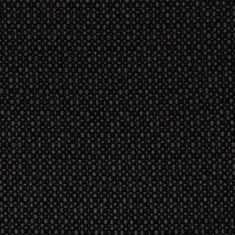 Black woven fabric texture with repeating geometric squares, Lapalma Iris collection sample, matte finish, labeled “iris 605”.