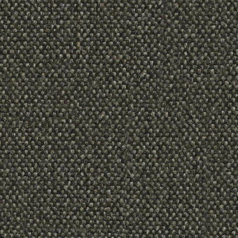 Charcoal gray flax fabric texture with a nubby weave and heathered effect, featuring beige flecks; Camira Main Line Flax collection.