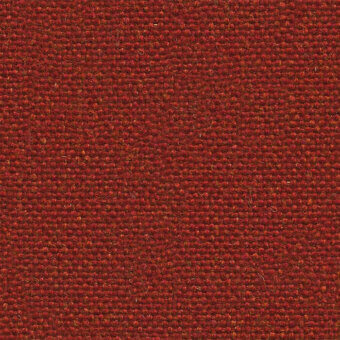 Terracotta flax fabric texture with a dense, woven structure and subtle yarn intersections; heathered red-orange tone.