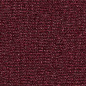 Burgundy looped pile fabric texture, woven flax textile with uniform loops, dense compact weave, Camira Main Line collection sample.
