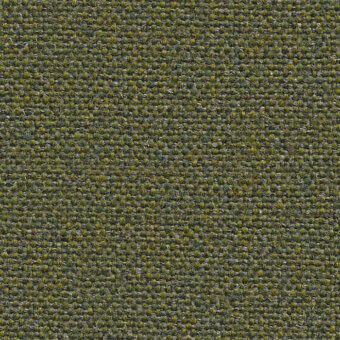 Olive green flax fabric texture with a dense, horizontal weave and heathered effect; subtle gray-green threads add depth to the plain construction.